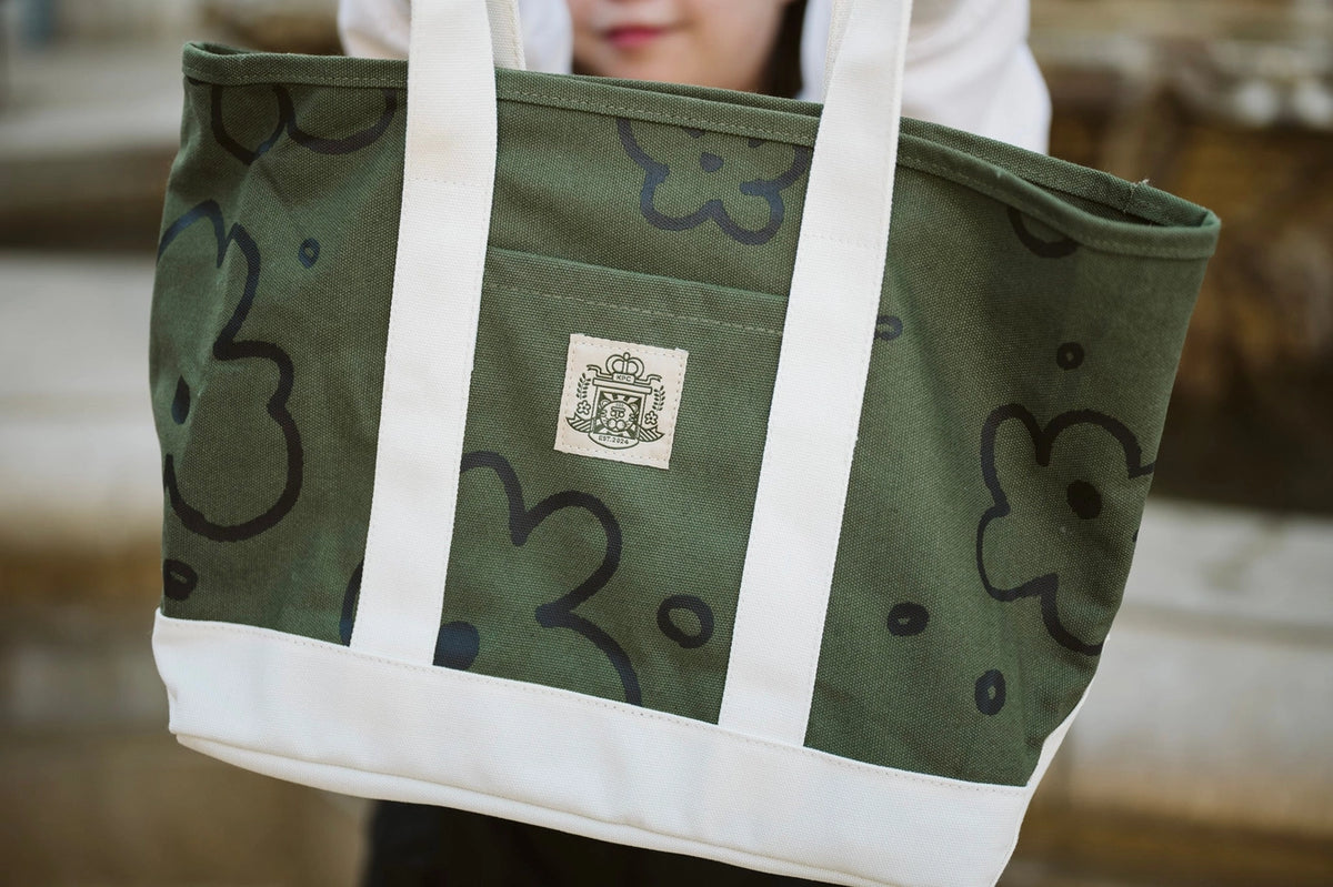 Green Flower Tote