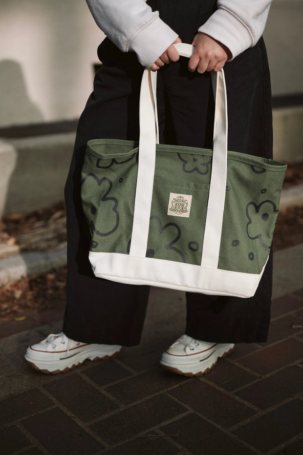 Green Flower Tote