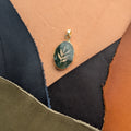 Leaf Green Aventurine Oblong Pendant