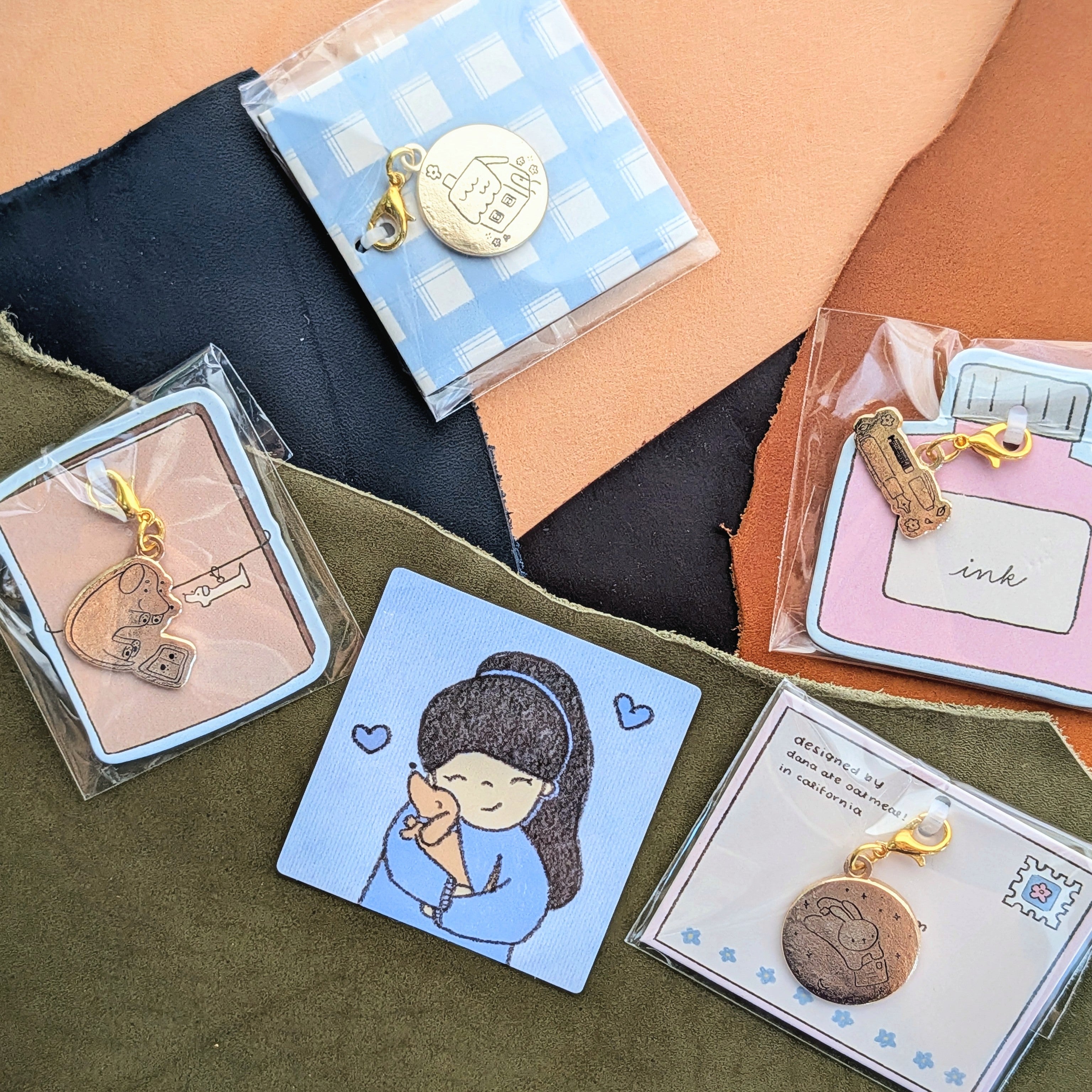 "Handwritten with Love" Brass Charm