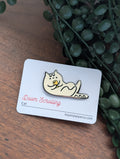 Doom Scrolling Cat Enamel Pin